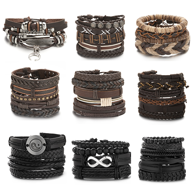 Men'S Accessories Jewelry Sale - Diskon Besar Set Gelang Kulit Bulu