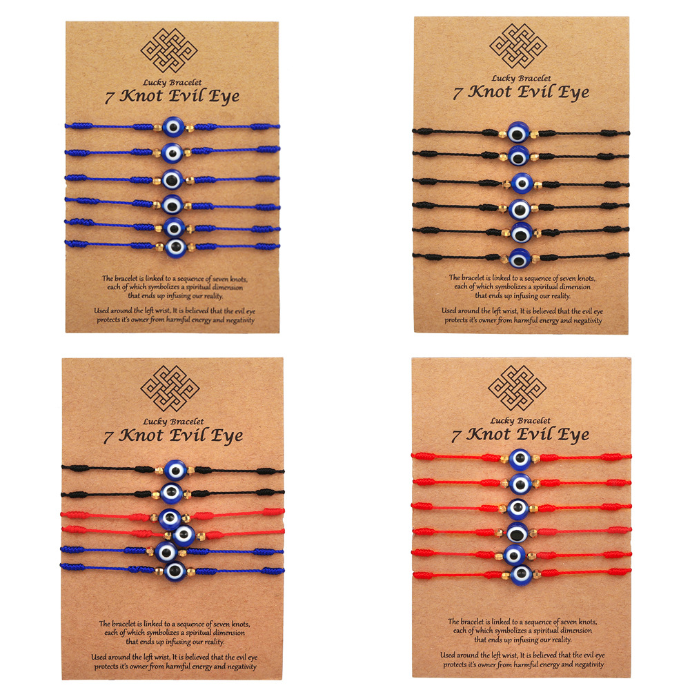 Men Accessories Evil Eye - 6Pcs Set Gelang Mata Iblis Biru