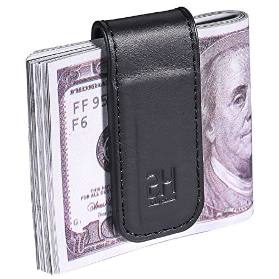 Money Clip Slim - Penjepit Uang Magnetik Tipis Kulit Asli