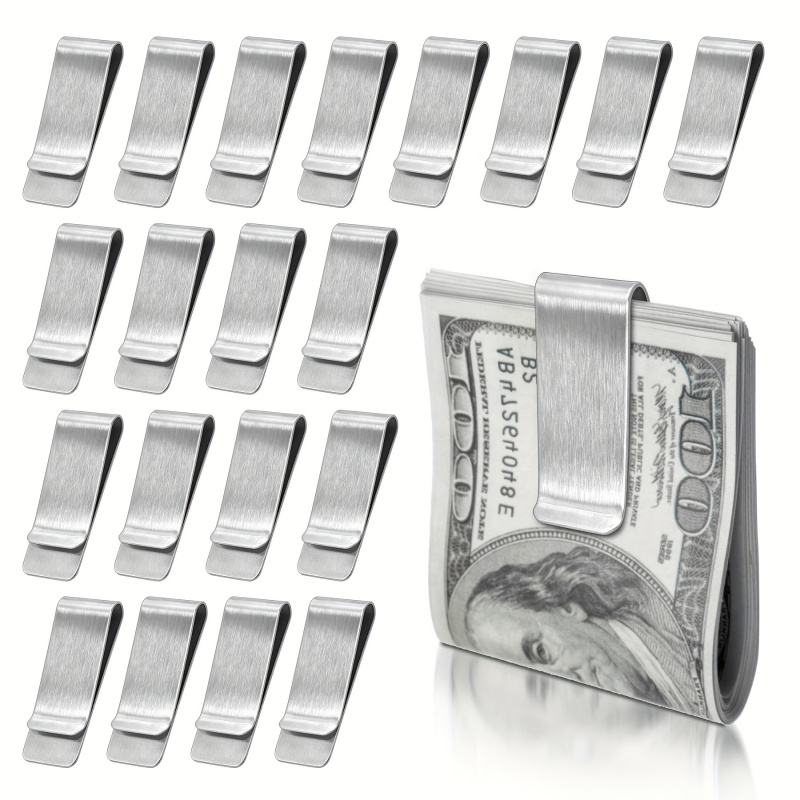 Money Clip Slim - 20PCS Dompet Tipis Stainless Steel Perak