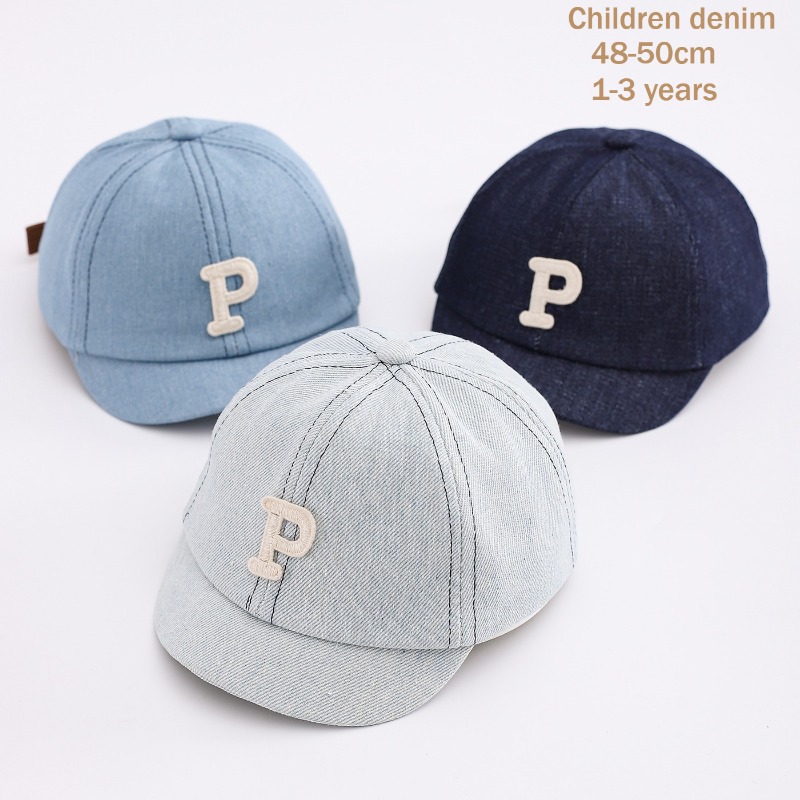 Hat Snapback Cap - Topi Bisbol Denim Anak 48-50cm Katun