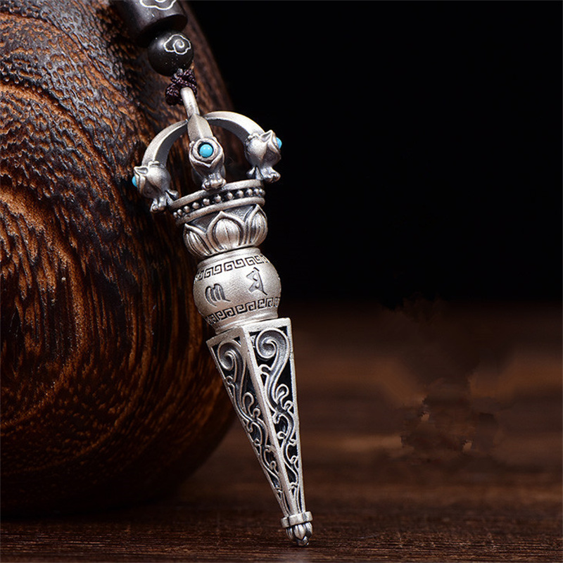 Men Accessories Neck Chain - Enam-karakter Kebenaran Vajra Alu Liontin untuk