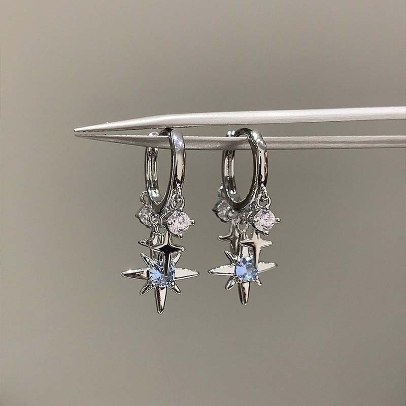 Men'S Accessories Jewelry Sale - Anting Liontin Rumbai Bintang Zirkon Biru