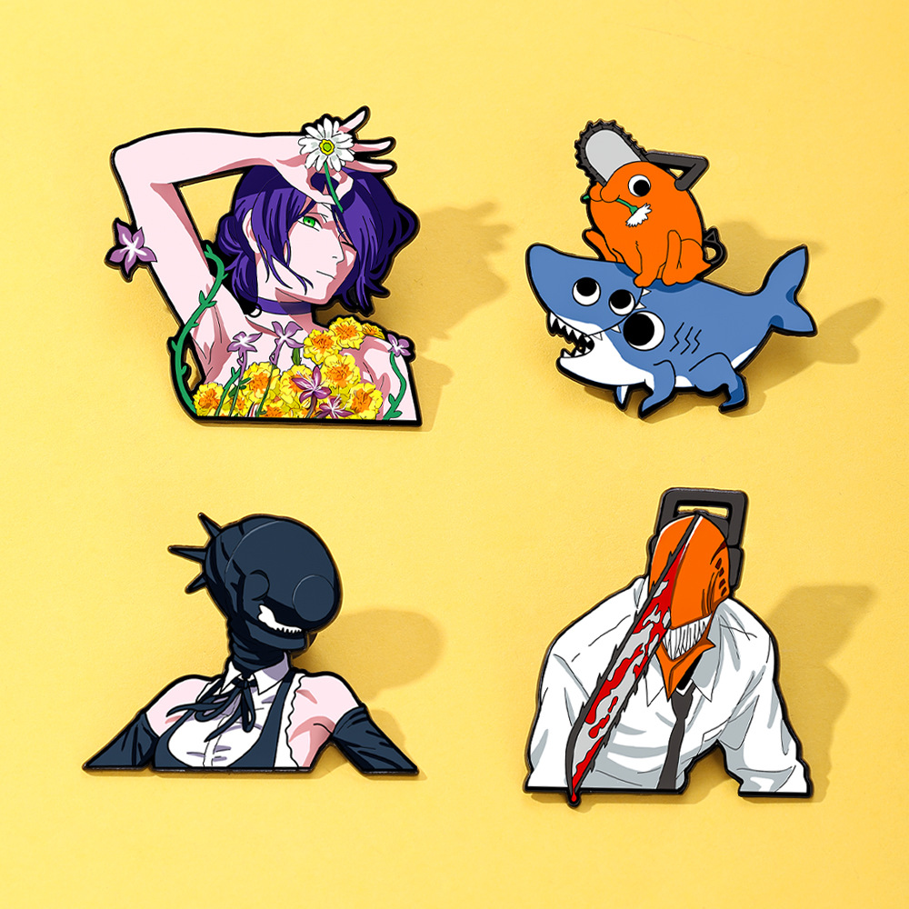 Men'S Accessories Jewelry Sale - 4pcs Pin Enamel Karakter Manga Hewan