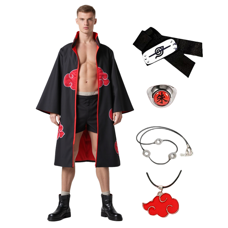 Young Men'S Accessories - Kostum Cosplay Anime Akatsuki Pria Jubah