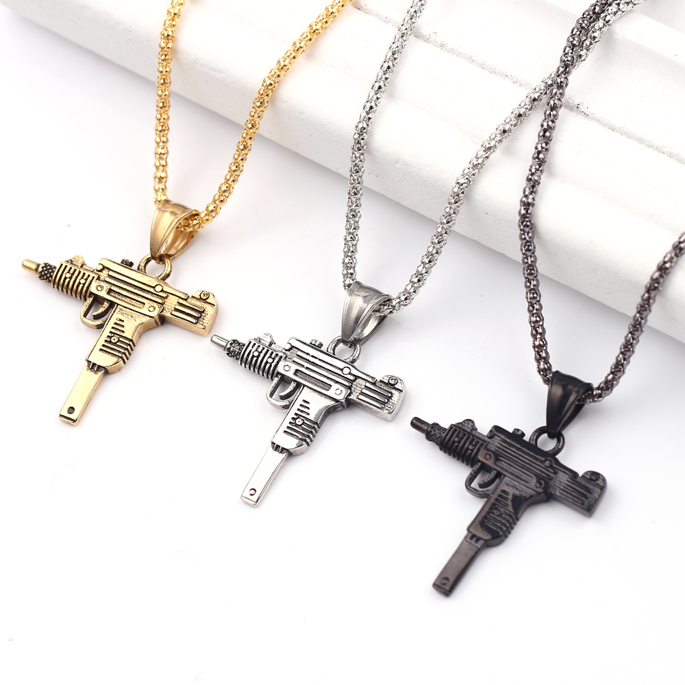 Kalung Liontin Senapan Mesin U - Men Accessories Jewelry ulasan dan harga