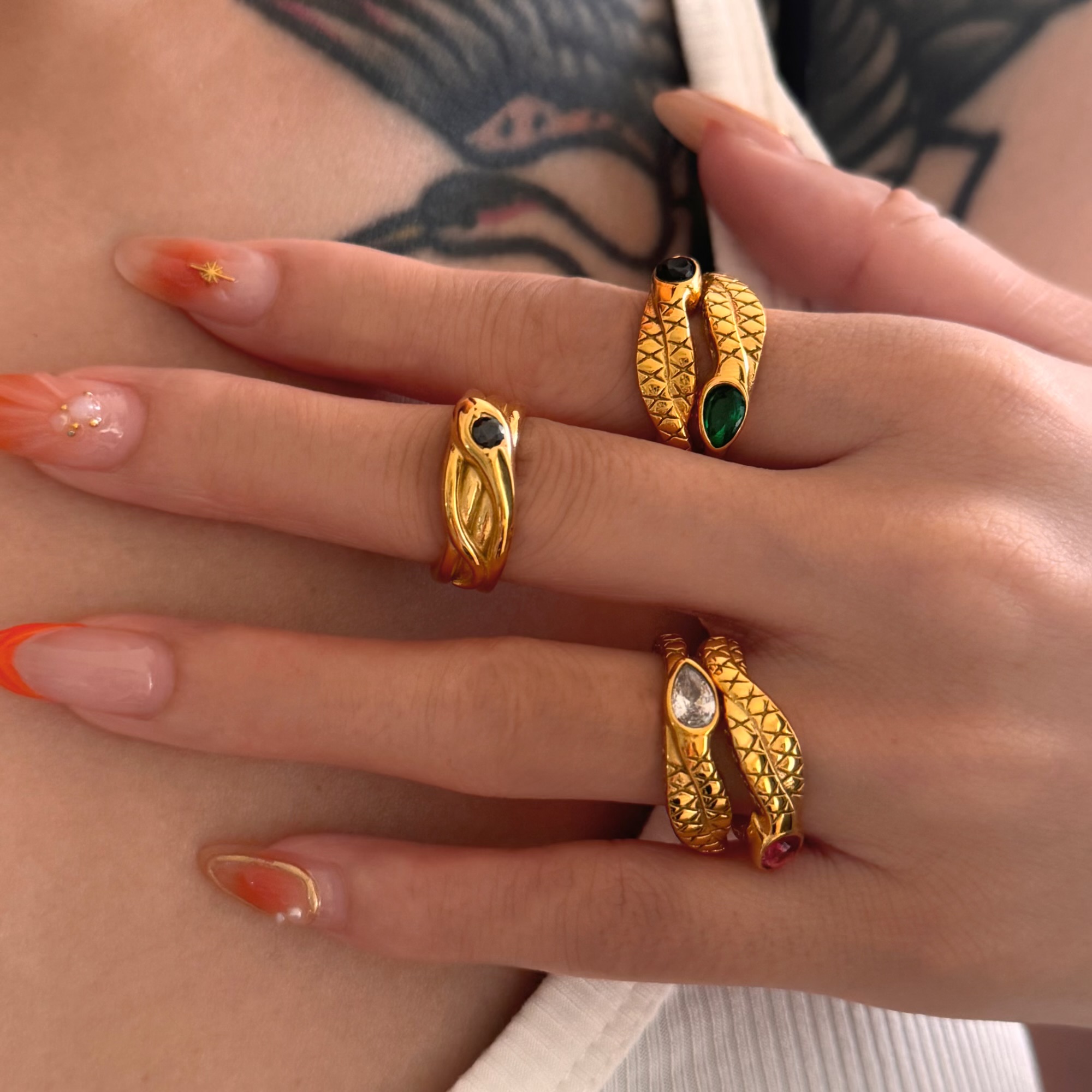 DASEIN Cincin Ular Zirkon 3A A - Men Accessories India ulasan dan harga