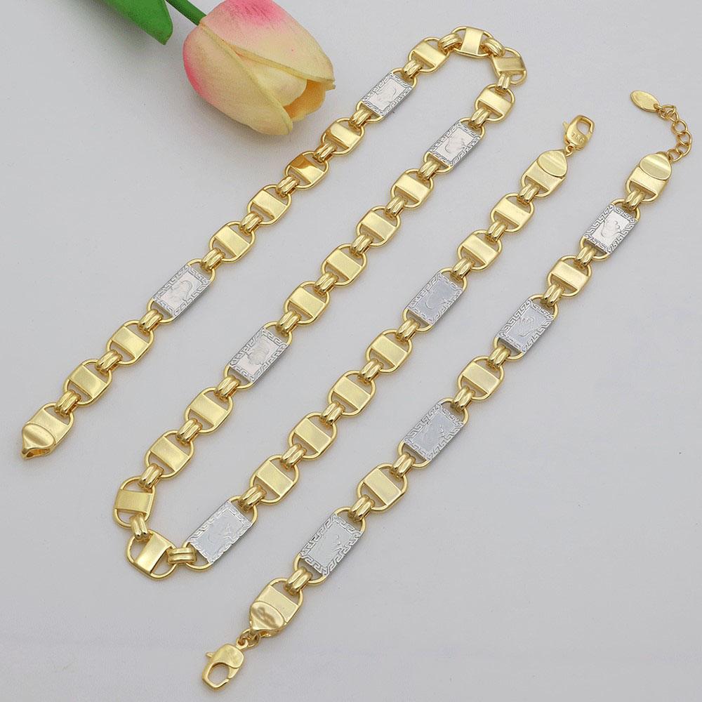 Kalung Rantai Tebal Dua Warna  - Men'S Accessories Dubai ulasan dan harga