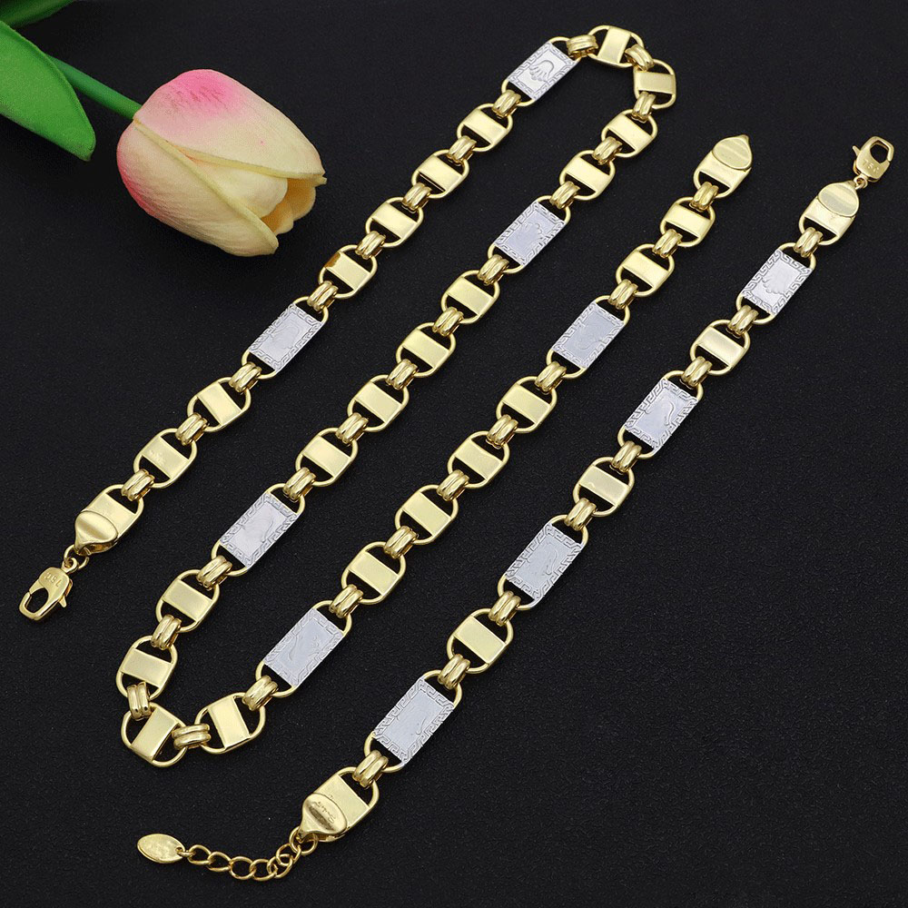 Kalung Rantai Tebal Dua Warna  - Men'S Accessories Dubai ulasan dan harga