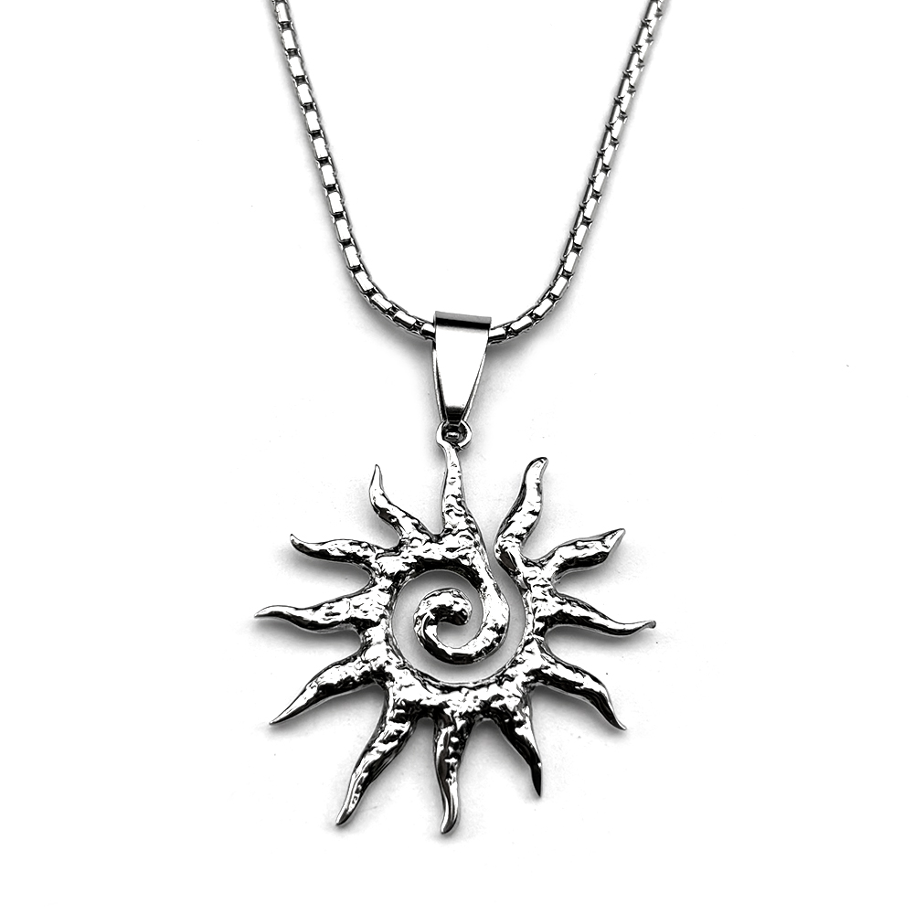 Kalung Liontin Matahari Spiral - Men Accessories Neck Chain ulasan dan harga
