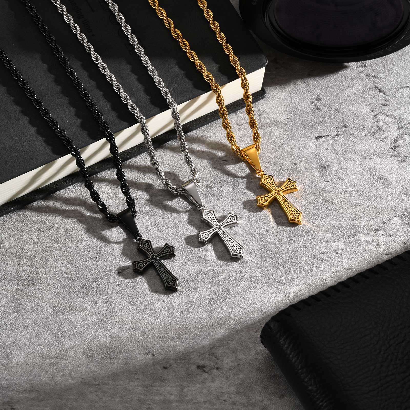 Kalung Salib Pria Vnox Baja Ta - Men Accessories Neck Chain ulasan dan harga